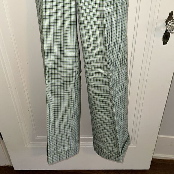 Vintage 70s H.I.S. for Girls Navy Blue, Green & Light Blue Wide Leg Pants - Picture 3 of 8
